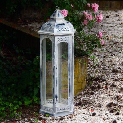 Lanterna alta decapata in ferro