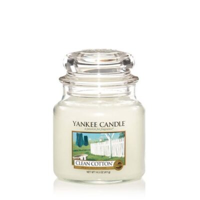 Clean Cotton candela di Yankee Candle giara media