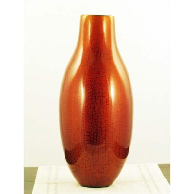 Vaso laccato craquelet arancio