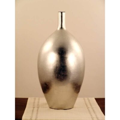 Vaso laccato finitura foglia argento