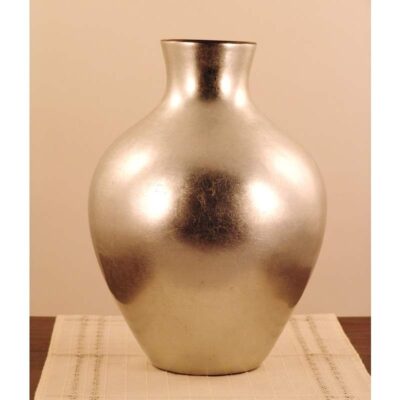 Vaso laccato finitura foglia argento