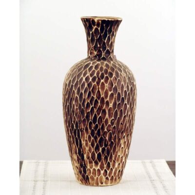 Vaso ceramica disegno pelle di tigre