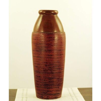 Vaso ceramica sabbiato bruno alto