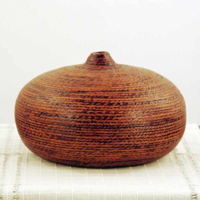 Vaso ceramica sabbiato bruno tondo