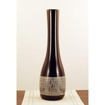 Vaso laccato inserti in madreperla alto