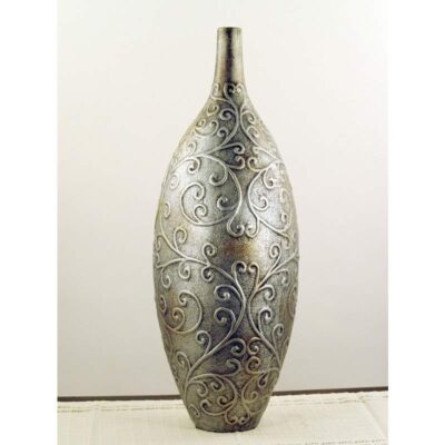 Vaso in ceramica disegni in rilievo rosso