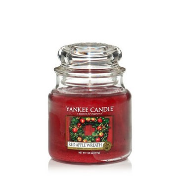 Red Apple Wreath candela di Yankee Candle giara media