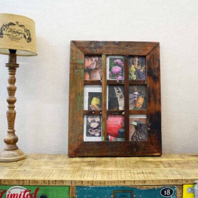 Cornice per nove foto con legno massello