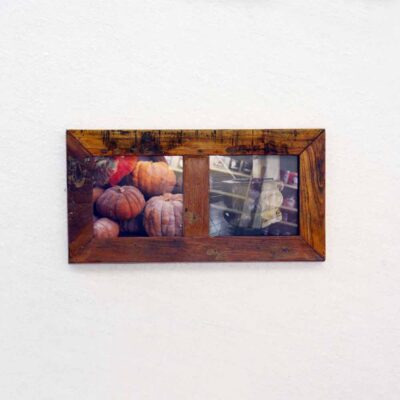 Cornice per due foto in legno massello