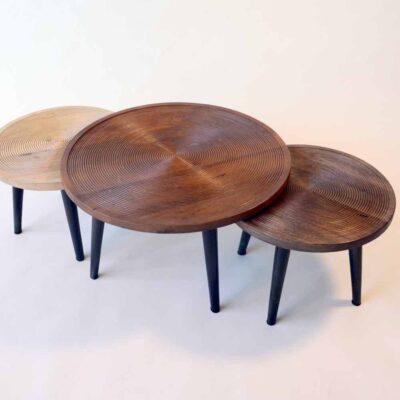 set di tre tavolini da salotto